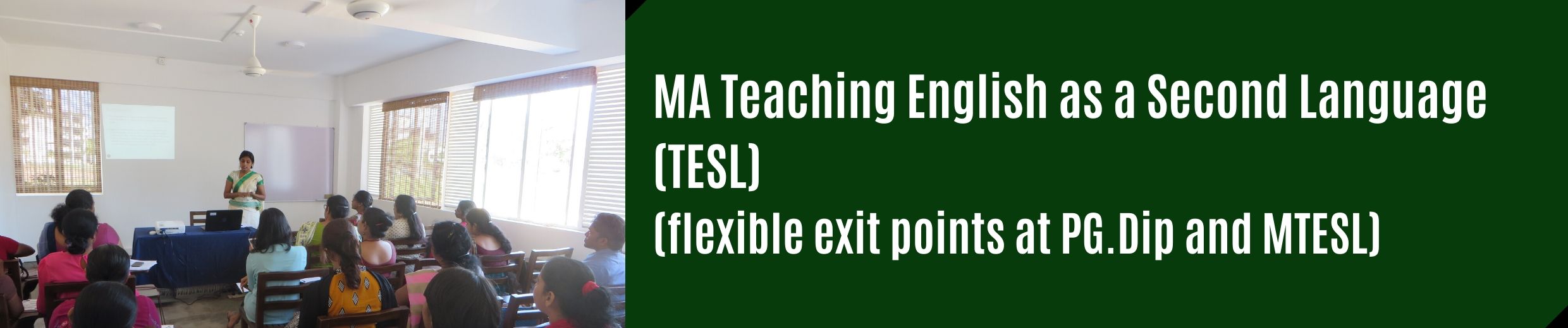 Postgraduate Diploma/Master of Arts In Teaching English as a Second Language (TESL)
