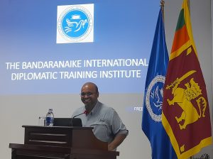 Dr. Prasad Senadheera, Director of International Relations, OUSL addressing the audience