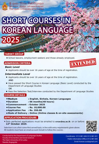 Advertisement for Korean Language Course (Extended)
