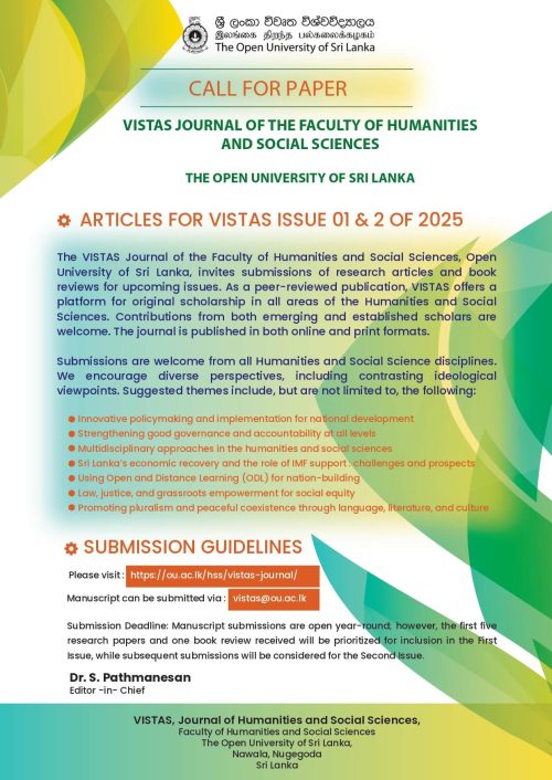 VISTAS - Call for Submission Advertisement