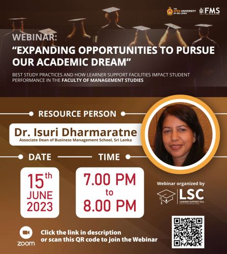 Webinar on “Expanding Opportunities to pursue our Academic Dream” Webinar on “Expanding Opportunities to pursue our Academic Dream”